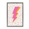 Stupell Industries Pink Dotted Lightning Bolt Framed Floater Canvas Wall Art Design by Nataly White